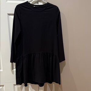 Zara Elegant Black Tunic Top